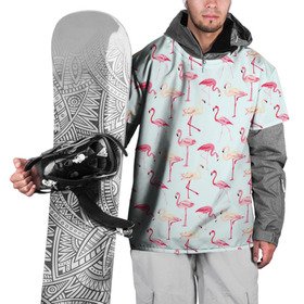 Накидка на куртку 3D с принтом Фламинго , 100% полиэстер |  | Тематика изображения на принте: красный | птица | розовая птица | розовый | фламинго