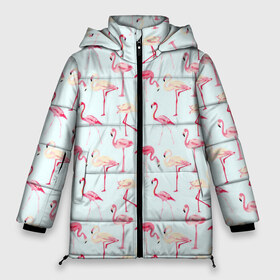Женская зимняя куртка 3D с принтом Фламинго , верх — 100% полиэстер; подкладка — 100% полиэстер; утеплитель — 100% полиэстер | длина ниже бедра, силуэт Оверсайз. Есть воротник-стойка, отстегивающийся капюшон и ветрозащитная планка. 

Боковые карманы с листочкой на кнопках и внутренний карман на молнии | красный | птица | розовая птица | розовый | фламинго