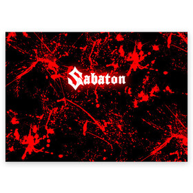 Поздравительная открытка с принтом Sabaton. , 100% бумага | плотность бумаги 280 г/м2, матовая, на обратной стороне линовка и место для марки
 | battle metal | sabaton | военная тематика | военные песни | война | история войны | классика | музыка | патриотизм | рок | рок группа | сабатон | солдаты | шведская хэви пауэр метал группа