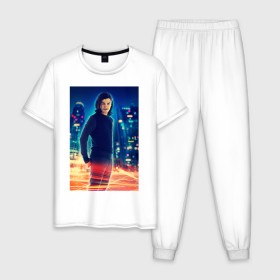 Мужская пижама хлопок с принтом Cisco Ramon , 100% хлопок | брюки и футболка прямого кроя, без карманов, на брюках мягкая резинка на поясе и по низу штанин
 | cisco ramon | the flash | vdzabma | флэш | циско рамон
