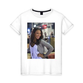 Женская футболка хлопок с принтом Iris West , 100% хлопок | прямой крой, круглый вырез горловины, длина до линии бедер, слегка спущенное плечо | iris west | the flash | vdzabma | айрис уэст | флэш