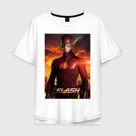 Мужская футболка хлопок Oversize с принтом The Flash , 100% хлопок | свободный крой, круглый ворот, “спинка” длиннее передней части | Тематика изображения на принте: barry allen | the flash | vdzabma | барри аллен | флэш