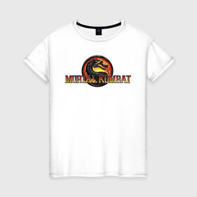 Женская футболка хлопок с принтом Mortal Kombat , 100% хлопок | прямой крой, круглый вырез горловины, длина до линии бедер, слегка спущенное плечо | logo | mortal kombat | vdkarsve | логотип | мк 9 | мортал комбат