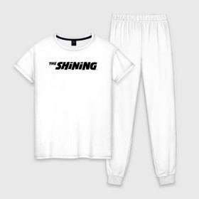 Женская пижама хлопок с принтом The Shining Logo , 100% хлопок | брюки и футболка прямого кроя, без карманов, на брюках мягкая резинка на поясе и по низу штанин | the shining | vdosadir | сияние | стэнли кубрик