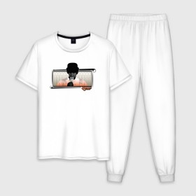 Мужская пижама хлопок с принтом Заводной апельсин , 100% хлопок | брюки и футболка прямого кроя, без карманов, на брюках мягкая резинка на поясе и по низу штанин
 | Тематика изображения на принте: 