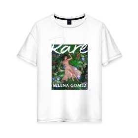 Женская футболка хлопок Oversize с принтом Selena Gomez - rare , 100% хлопок | свободный крой, круглый ворот, спущенный рукав, длина до линии бедер
 | Тематика изображения на принте: gomez | rare | revival | selena | selena gomez | гомез | гомес | селена | селена гомез | селена гомес