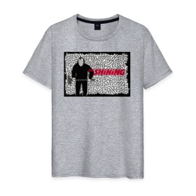 Мужская футболка хлопок с принтом The Shining , 100% хлопок | прямой крой, круглый вырез горловины, длина до линии бедер, слегка спущенное плечо. | Тематика изображения на принте: 