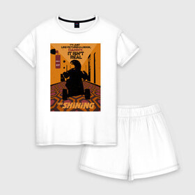 Женская пижама с шортиками хлопок с принтом The Shining , 100% хлопок | футболка прямого кроя, шорты свободные с широкой мягкой резинкой | 