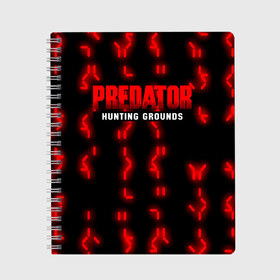 Тетрадь с принтом PREDATOR HUNTING GROUNDS , 100% бумага | 48 листов, плотность листов — 60 г/м2, плотность картонной обложки — 250 г/м2. Листы скреплены сбоку удобной пружинной спиралью. Уголки страниц и обложки скругленные. Цвет линий — светло-серый
 | Тематика изображения на принте: 90 е | predator | predator:hunting grounds | апгрейд | взгляд | воители | добыча | клыки | монстр | монстры | предатор | пришелец | против чужого | существо | фантастика | фэнтези | хищник