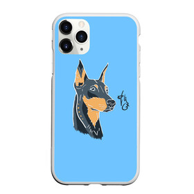 Чехол для iPhone 11 Pro Max матовый с принтом Doberman , Силикон |  | art | doberman | dog | drawing | print | арт | добер | доберман | песик | рисунок | собака | стиль | фанарт