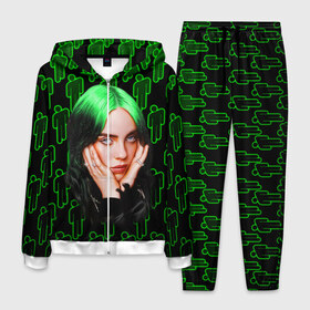 Мужской костюм 3D с принтом BILLIE EILISH , 100% полиэстер | Манжеты и пояс оформлены тканевой резинкой, двухслойный капюшон со шнурком для регулировки, карманы спереди | bad | bill | billie | eil | eili | eilish | guy | music | ocean | айлиш | айлишь | беляш | бил | билли | девочке | девушке | женщине | мальчику | мужчине | музыка | музыкант | парню | певица | эйл | эйли | эйлиш | эйлишь