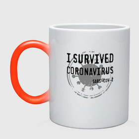 Кружка хамелеон с принтом I SURVIVED CORONAVIRUS , керамика | меняет цвет при нагревании, емкость 330 мл | coronavirus | covid | covid 19 | covid19 | epidemic | ncov | pandemic | quarantine | survived | вирус | карантин | корона | коронавирус | пандемия | пережил | пережила | пересидел | пересидела | эпидемия