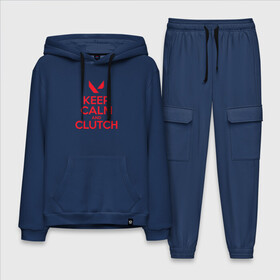 Мужской костюм хлопок с толстовкой с принтом KEEP CALM CLUTCH ,  |  | breach | cs go | cypher | jett | league of legends | legends of runeterra | lol | omen | overwatch | phoenix | riot | riot games | sage | sona | sova | valorant | viper | валорант | кс го | лига легенд | лол