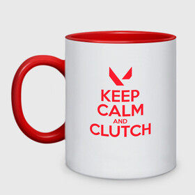 Кружка двухцветная с принтом KEEP CALM CLUTCH , керамика | объем — 330 мл, диаметр — 80 мм. Цветная ручка и кайма сверху, в некоторых цветах — вся внутренняя часть | Тематика изображения на принте: breach | cs go | cypher | jett | league of legends | legends of runeterra | lol | omen | overwatch | phoenix | riot | riot games | sage | sona | sova | valorant | viper | валорант | кс го | лига легенд | лол