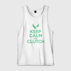 Мужская майка хлопок с принтом KEEP CALM CLUTCH , 100% хлопок |  | breach | cs go | cypher | jett | league of legends | legends of runeterra | lol | omen | overwatch | phoenix | riot | riot games | sage | sona | sova | valorant | viper | валорант | кс го | лига легенд | лол