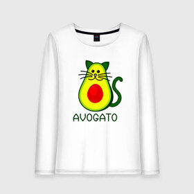 Женский лонгслив хлопок с принтом Avokado , 100% хлопок |  | animal | art | avogato | avokado | cat | meme | авокадо | арт | голова | животное | животные | кот | кот мем | кошка | мем | персонаж | стикер | фрукт