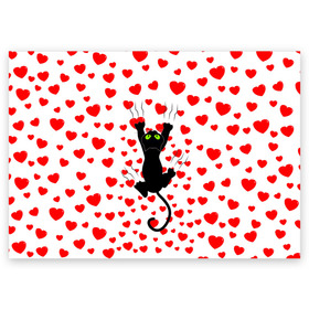 Поздравительная открытка с принтом Котейка , 100% бумага | плотность бумаги 280 г/м2, матовая, на обратной стороне линовка и место для марки
 | animal | cat | love | животное | животные | кот | котенок | кошка | любовь | сердечки | хвост | черная