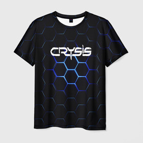 Мужская футболка 3D с принтом CRYSIS , 100% полиэфир | прямой крой, круглый вырез горловины, длина до линии бедер | action | crysis | cryteck | броня | кризис | шутер
