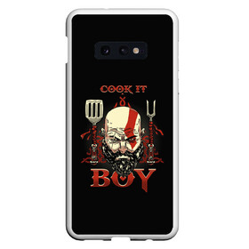 Чехол для Samsung S10E с принтом God of War Cook it Boy , Силикон | Область печати: задняя сторона чехла, без боковых панелей | atreus | god of war | god of war 4 | gow | kratos | ps4 | атрей | бог войны | гов | зы4 | кратос | левиафан | мальчик | мимир | мировой змей | пиратs | руны | эксклюзив