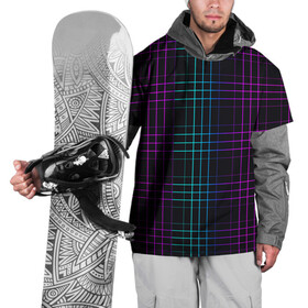 Накидка на куртку 3D с принтом Neon cell , 100% полиэстер |  | геометрия | градиент | квадраты | клетка | клетчатый | линии | неоновый | полосы | популярный | разноцветный | решетка | сетка | текстура | фиолетовый | шотландка | яркий