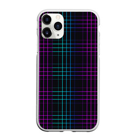 Чехол для iPhone 11 Pro матовый с принтом Neon cell , Силикон |  | геометрия | градиент | квадраты | клетка | клетчатый | линии | неоновый | полосы | популярный | разноцветный | решетка | сетка | текстура | фиолетовый | шотландка | яркий