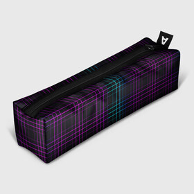 Пенал 3D с принтом Neon cell , 100% полиэстер | плотная ткань, застежка на молнии | геометрия | градиент | квадраты | клетка | клетчатый | линии | неоновый | полосы | популярный | разноцветный | решетка | сетка | текстура | фиолетовый | шотландка | яркий