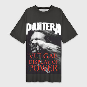 Платье-футболка 3D с принтом PANTERA VULGAR OF POWER ,  |  | Тематика изображения на принте: pantera vulgar display of power | rock | вульгарный альбом | музыка | пантера | рок группа