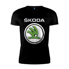Мужская футболка хлопок Slim с принтом Skoda , 92% хлопок, 8% лайкра | приталенный силуэт, круглый вырез ворота, длина до линии бедра, короткий рукав | 