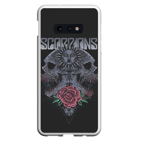 Чехол для Samsung S10E с принтом Scorpions , Силикон | Область печати: задняя сторона чехла, без боковых панелей | Тематика изображения на принте: klaus meine | live in munich | return to forever | rock music | scorpions | you like | клаус майне | маттиас ябс | рудольф шенкер | скорпионз