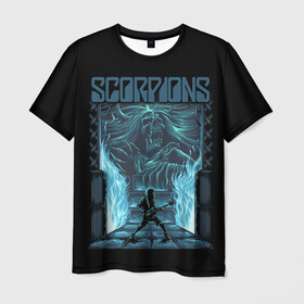 Мужская футболка 3D с принтом Scorpions , 100% полиэфир | прямой крой, круглый вырез горловины, длина до линии бедер | klaus meine | live in munich | return to forever | rock music | scorpions | you like | клаус майне | маттиас ябс | рудольф шенкер | скорпионз