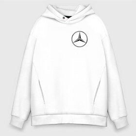 Мужское худи Oversize хлопок с принтом Mercedes logo , френч-терри — 70% хлопок, 30% полиэстер. Мягкий теплый начес внутри —100% хлопок | боковые карманы, эластичные манжеты и нижняя кромка, капюшон на магнитной кнопке | benz | logo | mercedes | mercedes benz