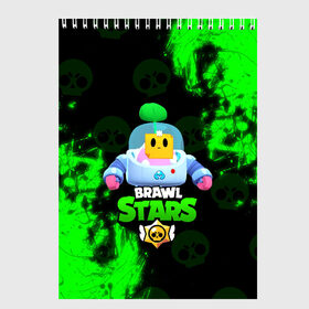 Скетчбук с принтом BRAWL STARS SPROUT , 100% бумага
 | 48 листов, плотность листов — 100 г/м2, плотность картонной обложки — 250 г/м2. Листы скреплены сверху удобной пружинной спиралью | brawl | brawl stars | brawl stars sprout | clash | sprout | бравл старс | игра | мобильные игры | спраут