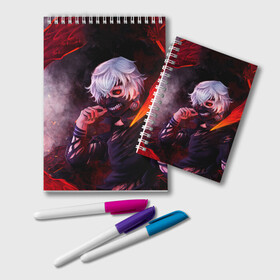 Блокнот с принтом Ken Kaneki , 100% бумага | 48 листов, плотность листов — 60 г/м2, плотность картонной обложки — 250 г/м2. Листы скреплены удобной пружинной спиралью. Цвет линий — светло-серый
 | Тематика изображения на принте: anime | ghoul | kaneki | ken | manga | tokyo | аниме | гуль | канеки | кен | манга | токийский