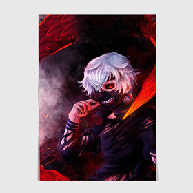 Постер с принтом Ken Kaneki , 100% бумага
 | бумага, плотность 150 мг. Матовая, но за счет высокого коэффициента гладкости имеет небольшой блеск и дает на свету блики, но в отличии от глянцевой бумаги не покрыта лаком | anime | ghoul | kaneki | ken | manga | tokyo | аниме | гуль | канеки | кен | манга | токийский