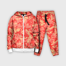 Детский костюм 3D с принтом Оранжевый камуфляж ,  |  | camouflage | camuflage | kamouflage | orange | pink | абстракция | камуфляж | комуфляж | оранжевый | пятна | розовый