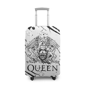 Чехол для чемодана 3D с принтом QUEEN. , 86% полиэфир, 14% спандекс | двустороннее нанесение принта, прорези для ручек и колес | queen | британская рок группа | квин | куин | кьюин | мистер робот | музыка | рами малек | рок | рок музыка | фредди меркьюри