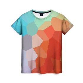 Женская футболка 3D с принтом Пикси кристаллы , 100% полиэфир ( синтетическое хлопкоподобное полотно) | прямой крой, круглый вырез горловины, длина до линии бедер | абстракция | волны | геометрия | градиент | графен | графика | карбон | квадрат | кожа | коллаж | кристаллы | кубизм | линия | мозаика | палитра | пиксели | пикси | поп | радуга | радужная | сетка | сеть
