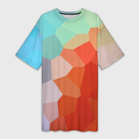 Платье-футболка 3D с принтом Пикси кристаллы ,  |  | абстракция | волны | геометрия | градиент | графен | графика | карбон | квадрат | кожа | коллаж | кристаллы | кубизм | линия | мозаика | палитра | пиксели | пикси | поп | радуга | радужная | сетка | сеть