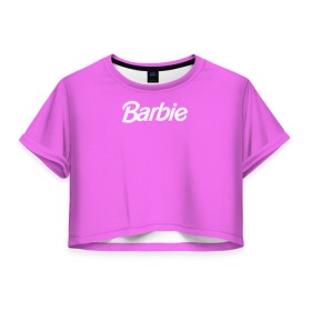 Женская футболка Crop-top 3D с принтом Barbie , 100% полиэстер | круглая горловина, длина футболки до линии талии, рукава с отворотами | barbie | барби | кукла | кукла барби