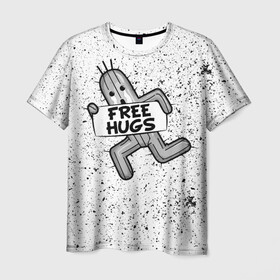 Мужская футболка 3D с принтом FREE HUGS , 100% полиэфир | прямой крой, круглый вырез горловины, длина до линии бедер | 7 remake | aerith | fantasy | ff7 | final | ps4 | red | shinra | square enix | vii remake | vii ремейк | айрис | последняя | ред | фантазия | фф7 | шинра