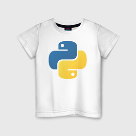 Детская футболка хлопок с принтом Python  , 100% хлопок | круглый вырез горловины, полуприлегающий силуэт, длина до линии бедер | python | пайтон | питон