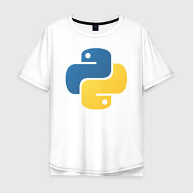 Мужская футболка хлопок Oversize с принтом Python  , 100% хлопок | свободный крой, круглый ворот, “спинка” длиннее передней части | python | пайтон | питон