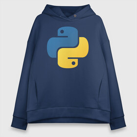 Женское худи Oversize хлопок с принтом Python , френч-терри — 70% хлопок, 30% полиэстер. Мягкий теплый начес внутри —100% хлопок | боковые карманы, эластичные манжеты и нижняя кромка, капюшон на магнитной кнопке | python | пайтон | питон