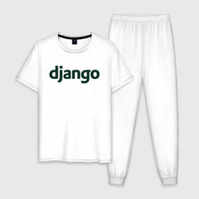Мужская пижама хлопок с принтом Django , 100% хлопок | брюки и футболка прямого кроя, без карманов, на брюках мягкая резинка на поясе и по низу штанин
 | Тематика изображения на принте: django | джанго