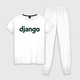 Женская пижама хлопок с принтом Django , 100% хлопок | брюки и футболка прямого кроя, без карманов, на брюках мягкая резинка на поясе и по низу штанин | django | джанго