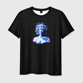 Мужская футболка 3D с принтом WAPORWAVE , 100% полиэфир | прямой крой, круглый вырез горловины, длина до линии бедер | Тематика изображения на принте: waporwave | блеск | голография | медуза