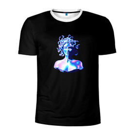 Мужская футболка 3D спортивная с принтом WAPORWAVE , 100% полиэстер с улучшенными характеристиками | приталенный силуэт, круглая горловина, широкие плечи, сужается к линии бедра | Тематика изображения на принте: waporwave | блеск | голография | медуза