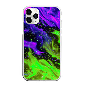 Чехол для iPhone 11 Pro Max матовый с принтом PURPLE GREEN FLAME , Силикон |  | Тематика изображения на принте: abstraction | bright | fire | flame | geometry | heat | hexagon | light | neon | texture | triangle | wildfire | абстракция | геометрия | искры | неон | неоновый | огненный | огонь | пламя | пожар | соты | текстура