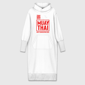 Платье удлиненное хлопок с принтом MUAY THAI ,  |  | boxing | fight | kickboxing | mma | muay thai | боец | бокс | мма | муай тай | тайский бокс