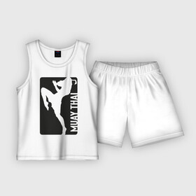 Детская пижама с шортами хлопок с принтом Muay Thai ,  |  | boxing | fight | kickboxing | mma | muay thai | бои без правил | мма | муай тай | тайский бокс